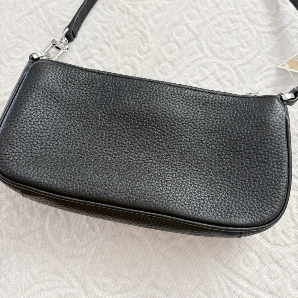 MICHAEL Michael Kors‎ Zoe Small Pebbled Leather Pouchette Bag, Black